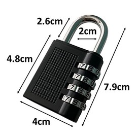 Combination Padlocks (2 Pack) 4 Digit Lock Security Home Bike Shed Travel - Black