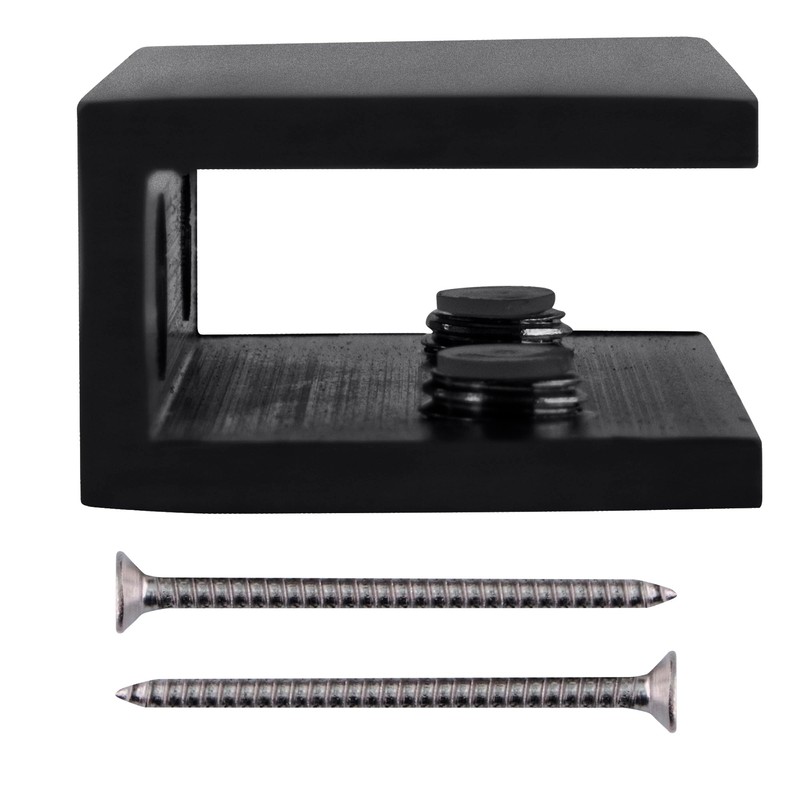 CRL NDC4MBL Matte Black No-Drill Fixed Panel Glass Clamp