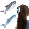 2 PCS Blue Shark Cellulose Acetate Hair Claw Clips Whale