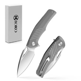 LONSDOW D2 Steel G10 Handle Survival Outdoor Knives Self-Defense  Folding Camping Hunting Pocket Knivestype: Pocket Knife, blade width: 1.49 inch, blade length: 2.95 inch, color: Grey FK-107-2