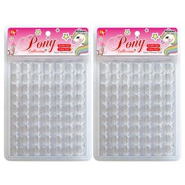 126 Pcs Beads Jewelry Making Kit DIY Hair Braiding Bracelet Ornaments Crafts Jumbo Round Pony (Clear)