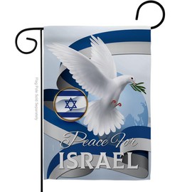 Israel Flag Peace for Israel Cemetery Banner Wall Lawn Door Decor Room Outdoor Garden Poster Bandera de Israeli Tapestry Home Indoor Grave Yard Sign for Outside House, Jewish Gifts Made in USA