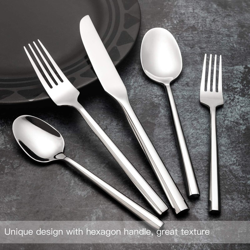Kelenfer Silverware Set Flatware Set Stainless Steel Cutlery Set 20