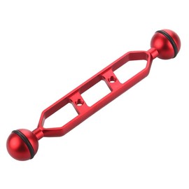 Underwater Photography Bracket Set with Fill Light Arm, Ball Head Mount, Butterfly Clip, Connection Rod (Red, 7 inches)