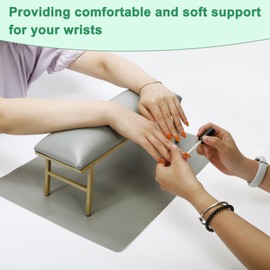 VOCOSTE 1 Set Arm Rest for Nails Tech, Non-Slip Nail Arm Rest, Manicure Hand Rest with Nail Table Mat, Hand Rest for Nails Tech, Nail Hand Rest, Gray