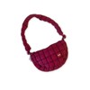 Half Moon Iris Puff Bag (#24235) Nylon Crossbody Bag:_Wine