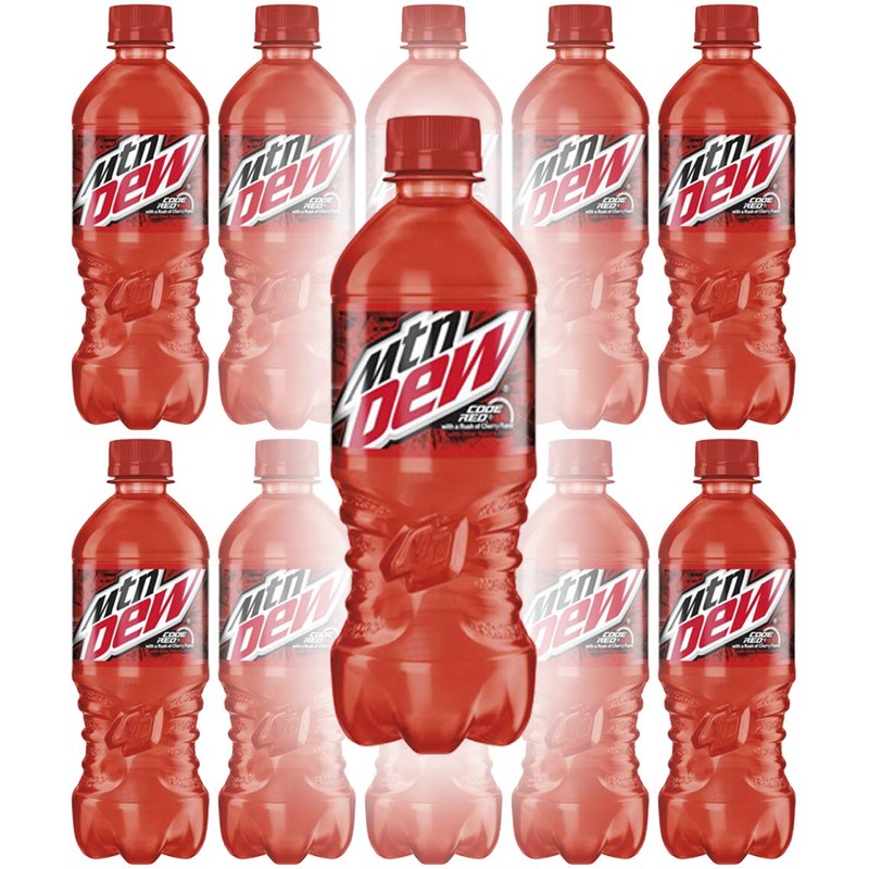 Mountain Dew Code Red, 20oz Bottle (Pack of 10, Total