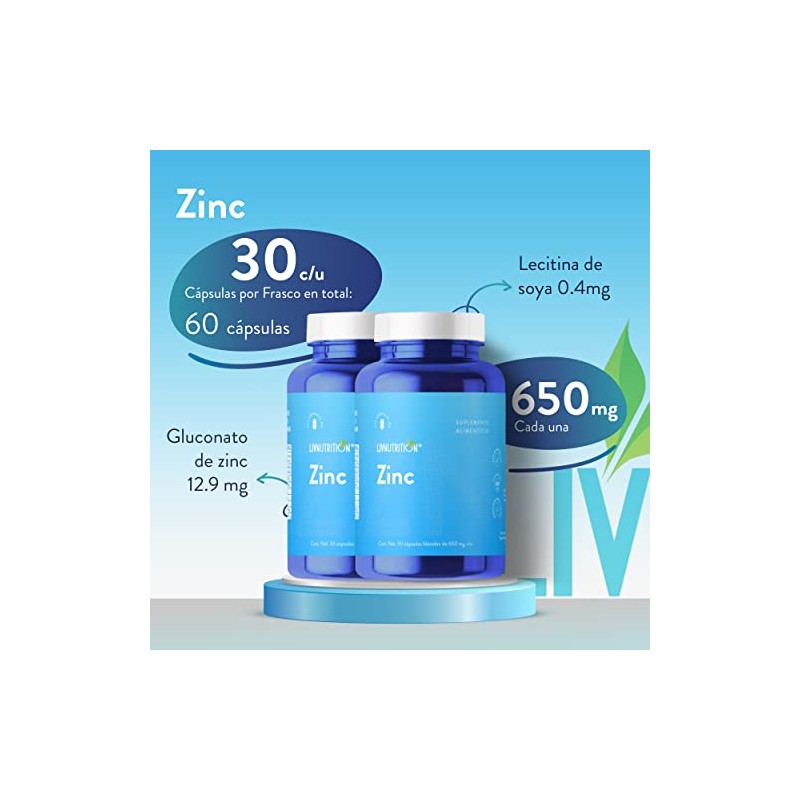LIV NUTRITION Zinc Con Lecitina De Soya 650 Mg 60
