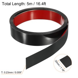 HARFINGTON 16.4ft x 1.18" Wall Trim Peel and Stick Molding Trim Frame, Self Adhesive Stainless Steel Mirror Finish Metal Strip for Wall Ceiling Floor Cabinet Tile Edge, Black