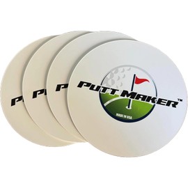 Putt Maker Putting Discs 4-Pack, Christmas Stocking Stuffer for Golfers, Golf Training Disk Accessories, Indoor/Outdoor Practice Aid, Flat Cup Ghost Hole, Great Golf Simulator Hole: Made in USA