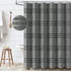 Dynamene Charcoal Grey Fabric Shower Curtain, Tufted Chenille Striped Cloth