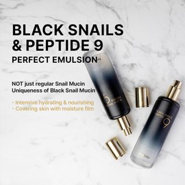 FARMSTAY Black Snail & Peptide 9 Perfect Emulsion, Snail Mucin Moisturizer for Elastic & Glow, Hydrating & Soften, Anti-aging, Barrier Repair, for Women & Men, Korean Skin Care, 4.05 fl.oz