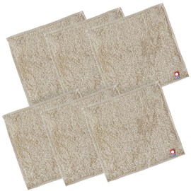 Bloom Imabari Towel-Certified “with” Towel Handkerchief, Set of 6, Hand Towel, 7.9 x 7.9 inches (20 x 20 cm), Smaller, Compact, Simple, 100% Cotton, Made in Japan (Greige)