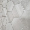 Modern Hexagon Taupe Metallic Fabric Textured Wallpaper Geometric 3D