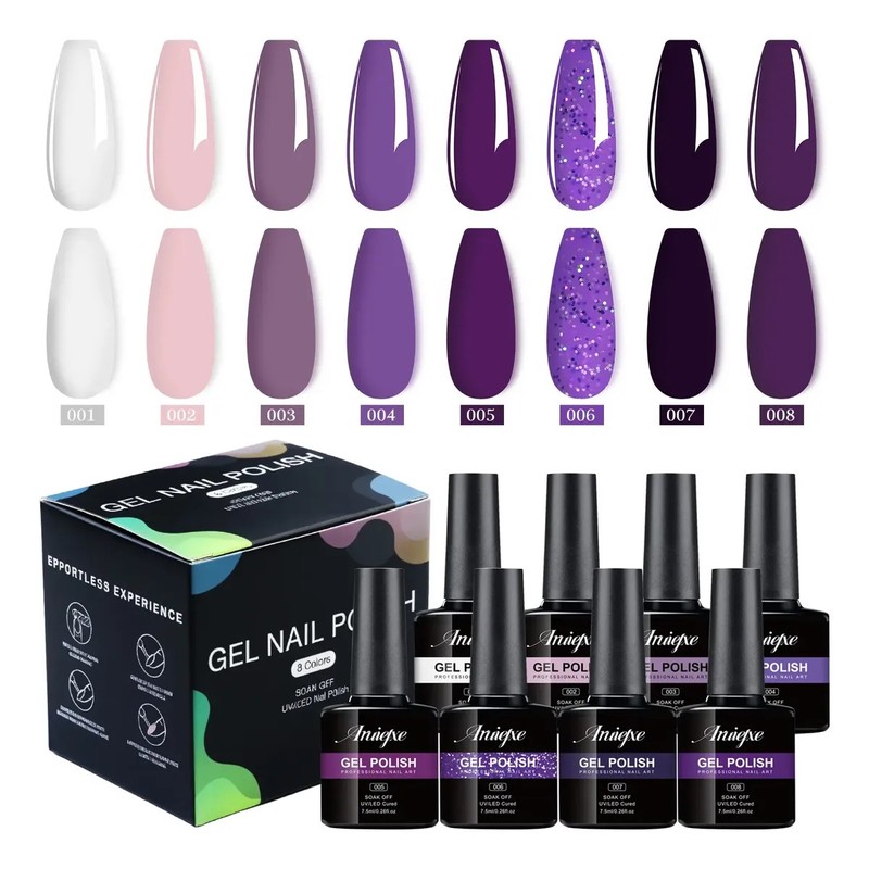 Gel Esmalte Para Uñas Uv Led Semipermanente 8 Colores