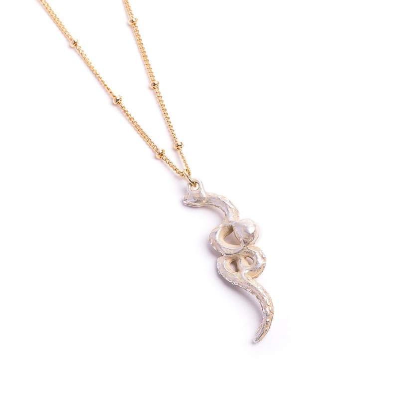 Palnart Poc: Serpence Necklace NE488, Pewter