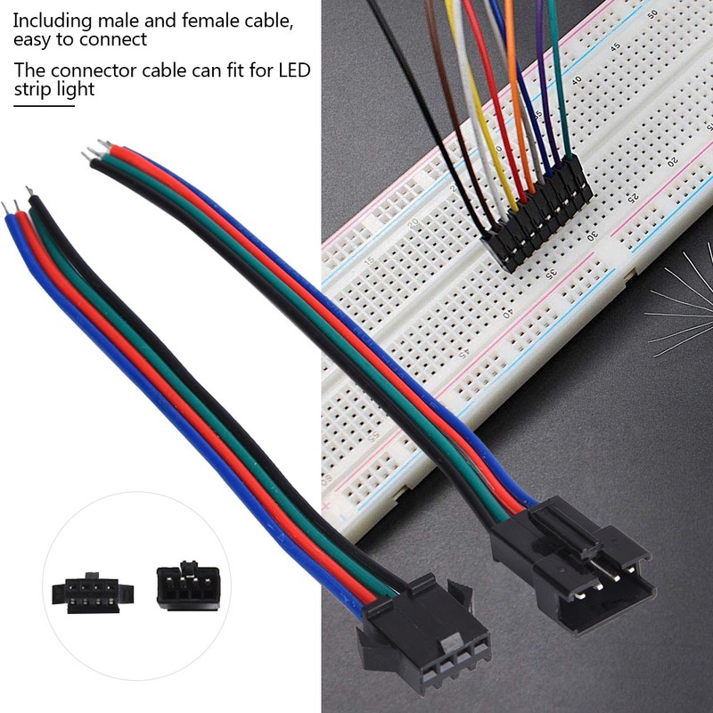 50 Pairs Connector Cable Male and Female 4 Pin Tinned