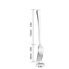 Qinglele Set of 3 Stainless Steel 304 Dinner Forks, Table Forks, 175 cm (6.9 Inches)