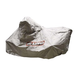Silver Polyester Motorcycle cover, Medium 203x89x119cm with buckle strap