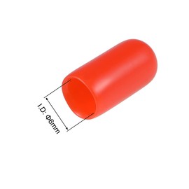 TA-VIGOR 50Pcs Rubber End Caps, 6mm ID Round Flexible Screw End Caps Thread Protectors, Red Vinyl Bolt Covers Rubber Covers for Screws, Tubes, Cables, Wires, etc