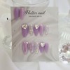Purple Twinkle Butterfly Handmade Nail Tips✨ - Long Square /