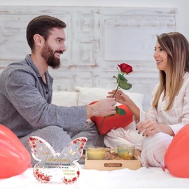 Anniversary Romantic Gifts for Her Him, Happy Anniversary Present for Couple Wife Husband Boyfriend Girlfriend Parents - Beautiful Acrylic Butterfly Plaque - Happy Anniversary Couples Gifts