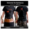 Barber Apron Multi Pocket Waterproof Black Chef Aprons for Art