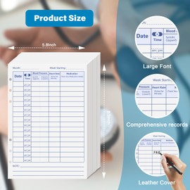 Blood Pressure Log Book Simple Blood Pressure Log Sheets Blood Pressure Notebook Log Blood Pressure Tracking Book 5.8" x8.5"Record & Monitor Daily Blood Pressure For Seniors Daily Tracking