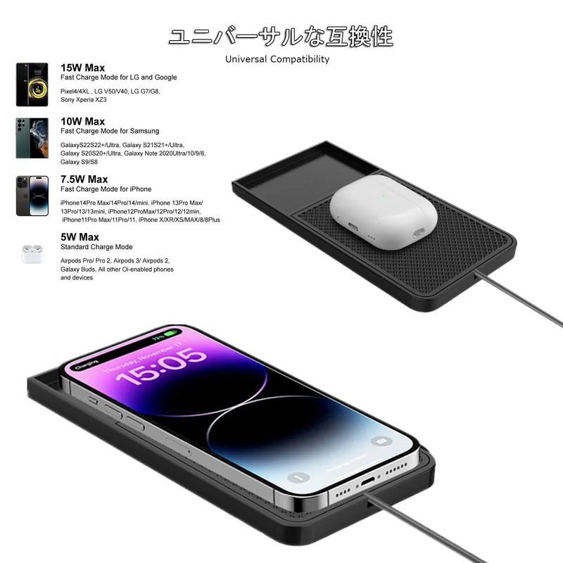 AUSTYLCO Car Wireless Charger, Car Wireless Charging, Wireless Charging Pad