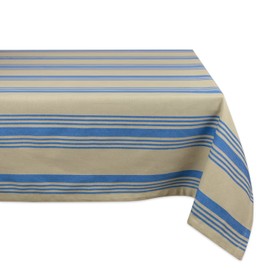 DII 100% Cotton, Machine Washable, Dinner and Holiday Tablecloth 52x52, Sailor Stripe, Seats 4 People