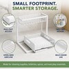 2-Tier Under Sink Organizer Pull-Out Sliding Drawer Rack, White