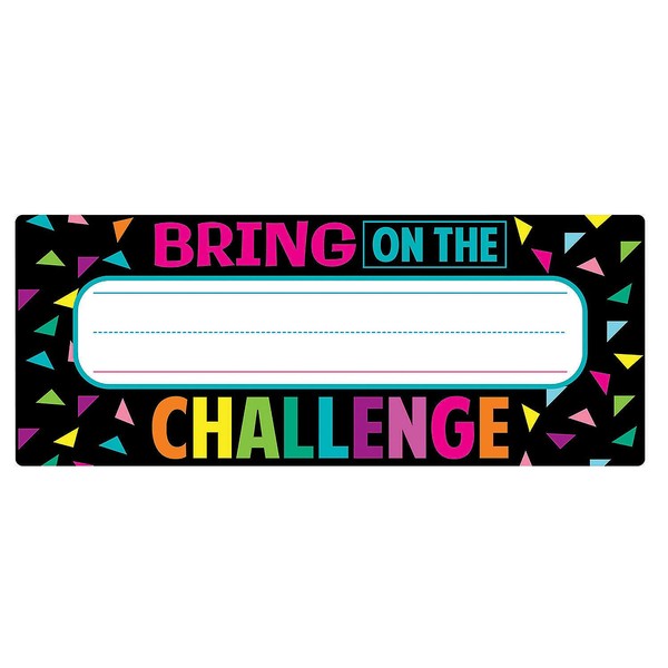 Fun Express Confetti Classroom Desk Plates - 24 Pieces -