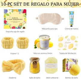 10 Pzs Regalos de Cumpleaños para Mujer, Canasta de Spa Relajante para Mujeres, Paquete de Cuidado Personal, set de regalo para mujer, Caja de Regalos