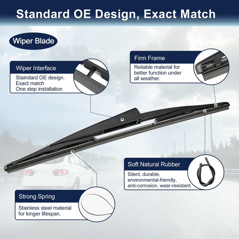 X AUTOHAUX Rear Windshield Wiper Blade Arm Set for Ford