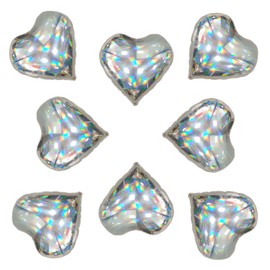 Adeer 18-Inch Laser Silver Heart Mylar Balloons Helium Foil Balloons - for Valentine’s Day, Weddings, Baby Showers, and Party Decorations, Pack of 10