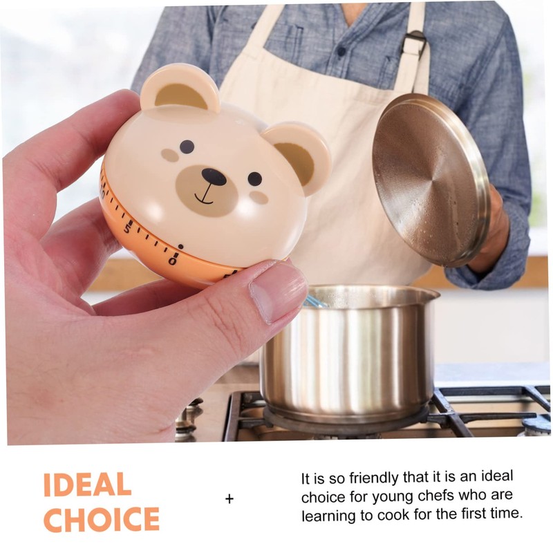 LIFKOME 1Pc Khaki Mechanical Timer for Cartoon Reminder Easy Operation