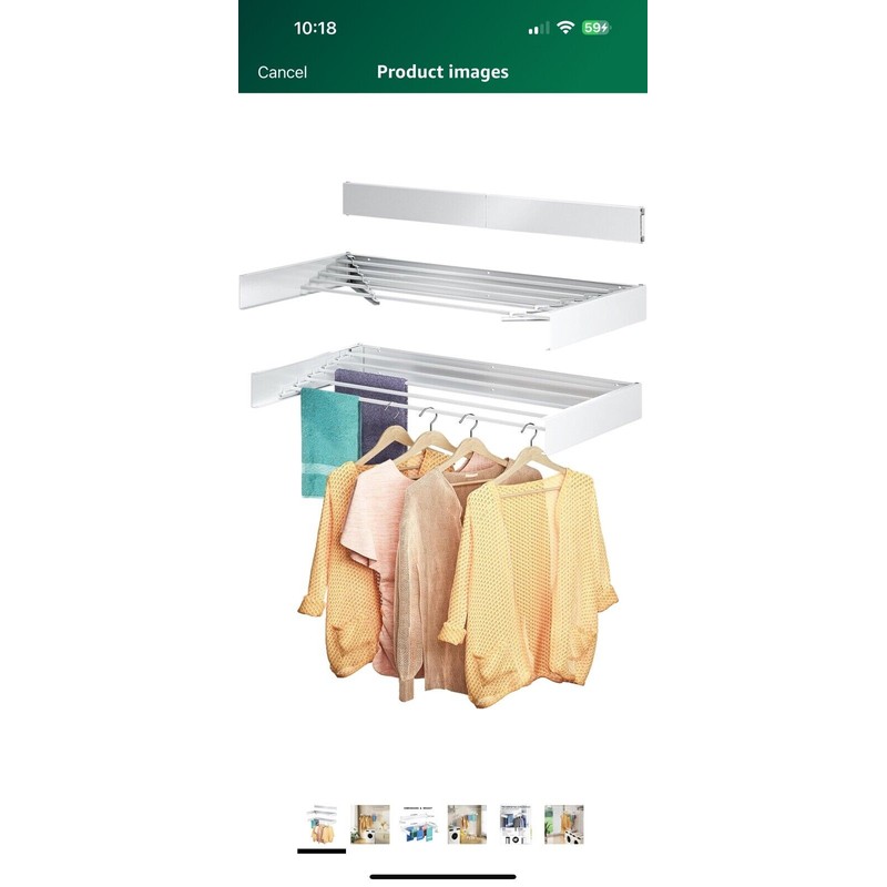 kenvc Wall Mounted Drying Rack, 31.5” Wide. 40 lbs Capacity