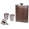 8oz Brown Leather Hip Flask with 2 Cups & Funnel