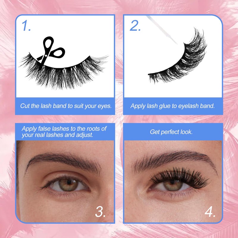 Fake Eyelashes Fluffy Strip Lashes Mink False Lashes Comfortable False