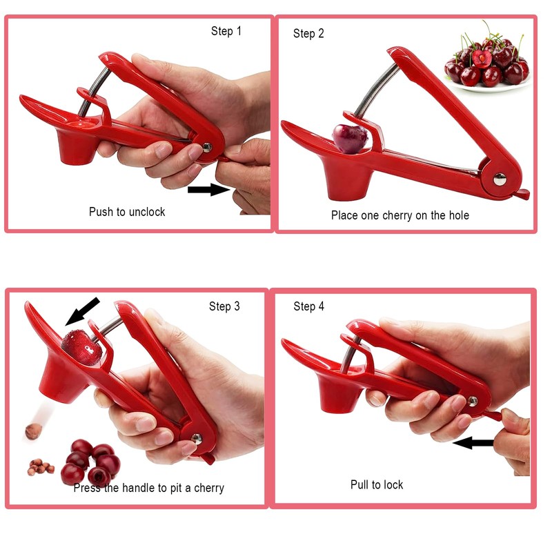 Cherry Pitter Tool, Heavy-Duty Stainless Steel Pitting Tool, Portable Cherries