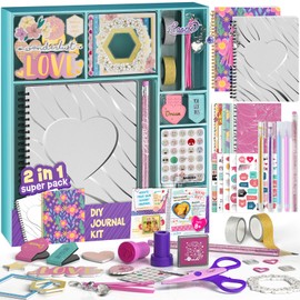 LAOESE 2-Pack Mega DIY Journal Kit - Gifts for Girls Ages 8 9 10 11 12 13 14 Year Old - Cool Birthday Gifts Ideas for Girls - Easter Art & Crafts for Kid - Teen Girls Trendy Stuff - Scrapbook & Diary Set