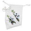 Lunarable Panda Fabric Pouch Set of 2, Panda Climbing on