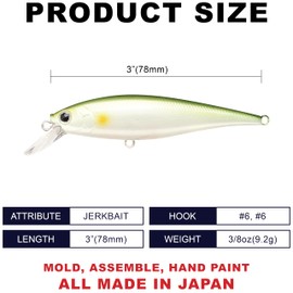 Lucky Craft USA Pointer 78 3" 3/8oz Pearl Ayu