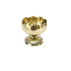 Brass Jyot Diya for Diwali/Deepawali Pooja Golden Diya Jyot Tomato Design Deepak Dia Brass Arti Puja Navratri Diya Deepak Oil Lamps Pooja Jyot Engraved janmashtami Gift Items Pack of 1