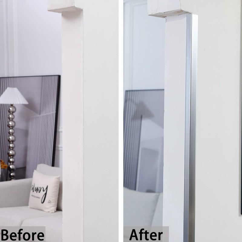Trimold Matte Silver Aluminum Peel and Stick L Molding Corner
