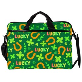 Lightweight 15 inch Laptop Bag Business Messenger Briefcases Lucky Green Clovers Waterproof Computer Tablet Shoulder Bag Carrying Case Handbag for Men and Women