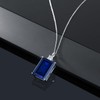 Gem Stone King 925 Sterling Silver Created Sapphire and White