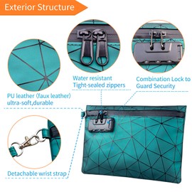 Smell Proof Bags with Combination Lock, 6"x 9" Smell Proof Pouch Container, Odor Proof Stash Bag for Travel - Keeps Scents Locked - Hide Odor and Scent（Green）