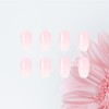24Pcs Pink Gradient Press on Nails White Ombre Acrylic Full