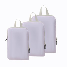 JJ Power 3 Set Lightweight Compression Packing Cubes for Suitcases, Travel Essentials Expandable Packing Cubes Organizer for Carry on Suitcases(Purple)